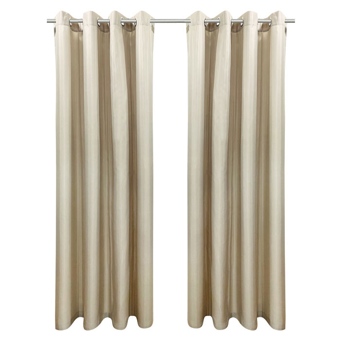 Commonwealth Seascapes Light Filtering Provide Privacy and Shade Grommet Outdoor Panel Pair Each Linen