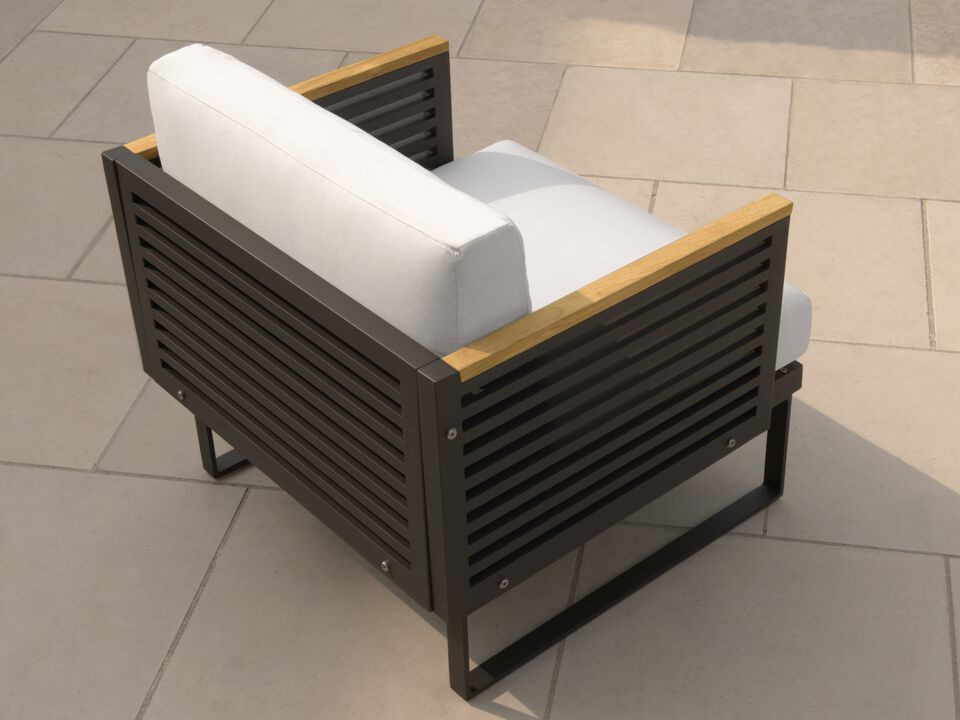 Monterey Chat Chair - Stainless Steel and Teak (Set of 2)
