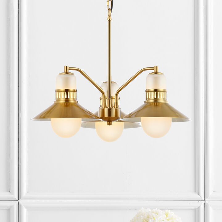 Colin Adjustable Iron/Glass Retro Hurricane LED Chandelier