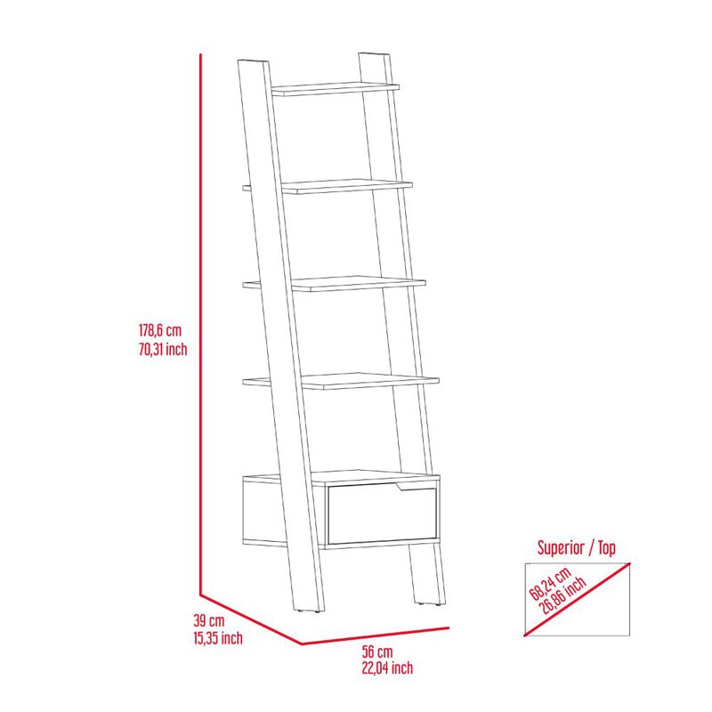 Ladder Bookcase Bull, Office, Dark Walnut