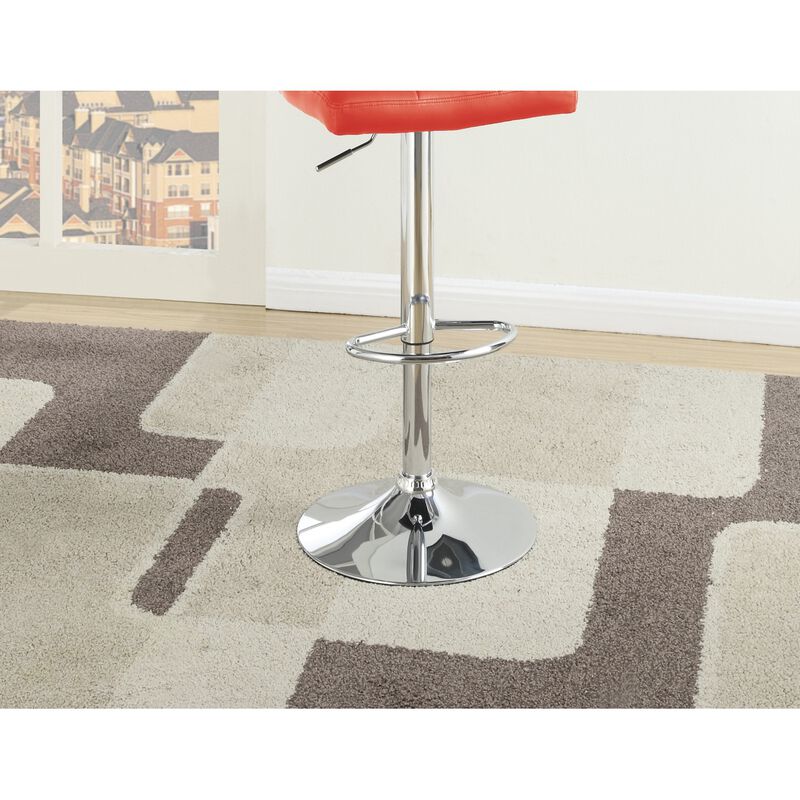 Modern Red Faux Leather Barstool Set - 2 Count
