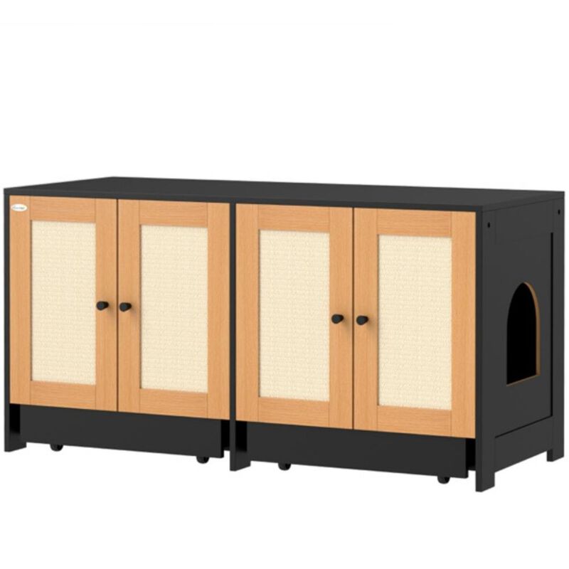 Cat Litter Box Enclosed Odor-Controlled Litter Tray for Privacy and Easy Cleaning