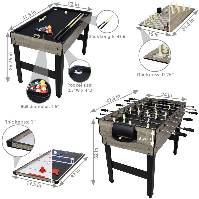 Sunnydaze 10-in-1 Multi Game Table - 49.5"