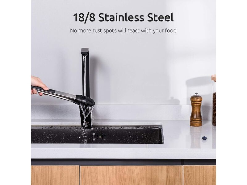 U-Taste  Cooking Tongs, with 600ºF High Heat-Resistant Non-Stick Silicone Tips
