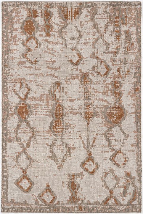 Vista Modern Boho Rust Beige Indoor & Outdoor Area Rug