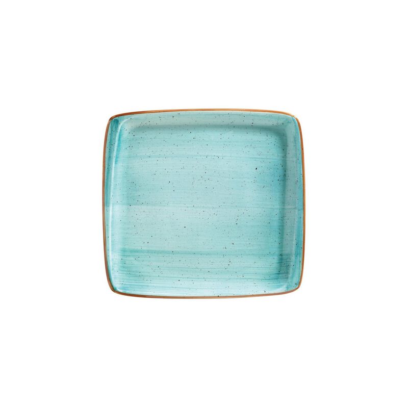 Aqua 10.5" x 10" Square Blue Porcelain Plate