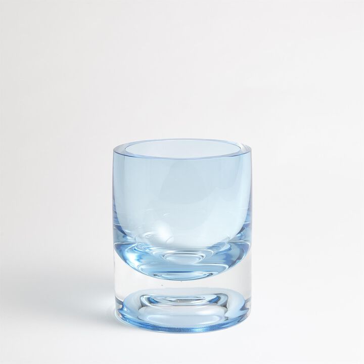 Thick Cylinder Vase- Blue Small