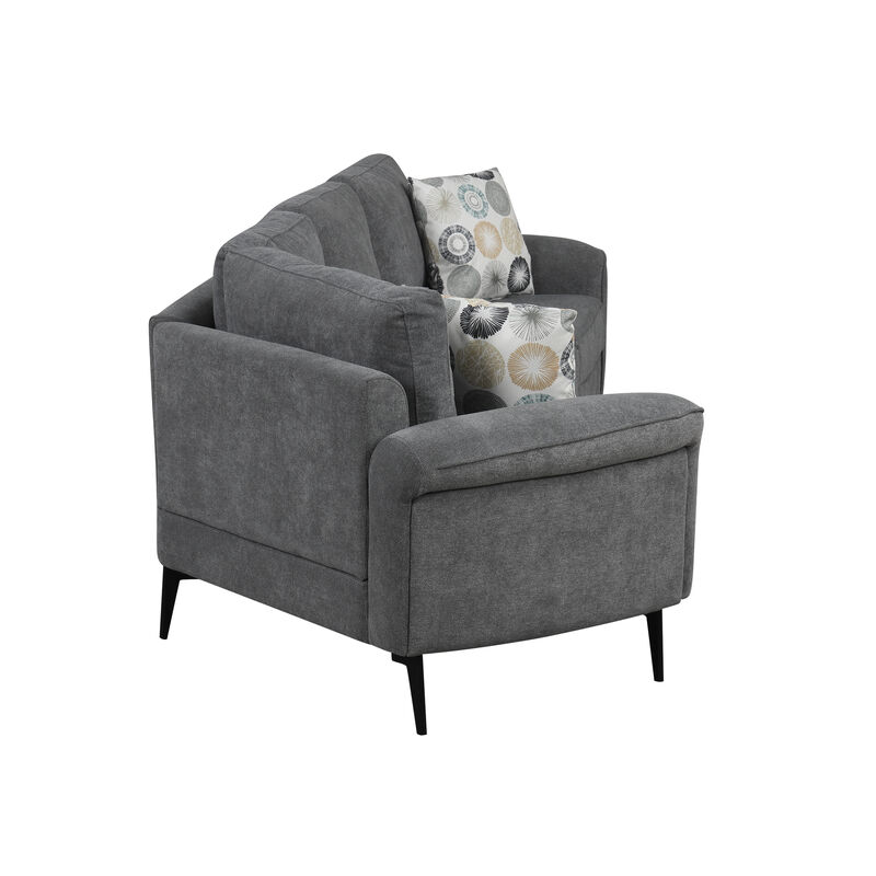 Merax Upholstered 3-seater Sofa Curved Sofa Couch