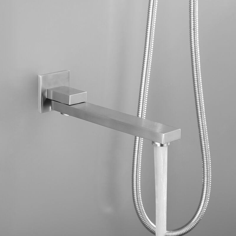 Luxury Square Rain Shower System, Wall-Mounted Mixer Combo Set for Modern Bathrooms