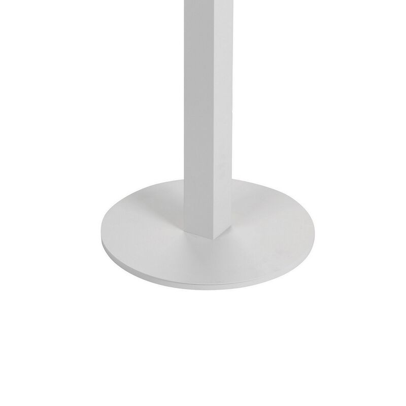 Keli 43 Inch Outdoor Bar Table, White Aluminum Frame, Foldable Design - Benzara