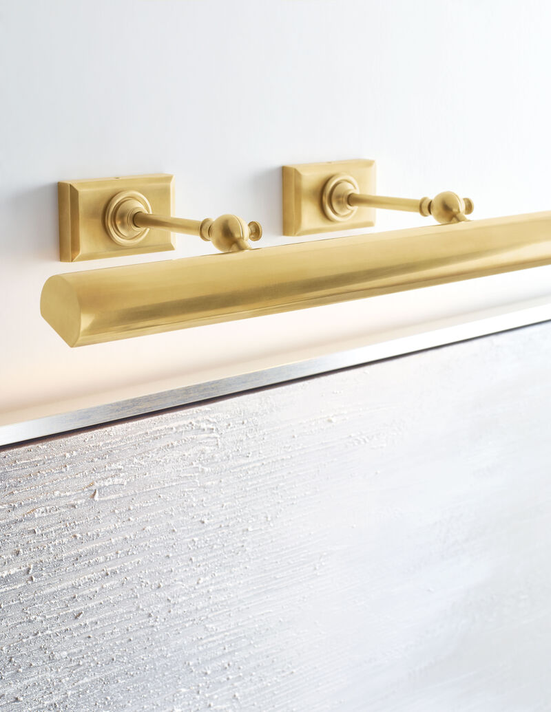 24" Cabinet Maker's Picture Light in Antique Brass