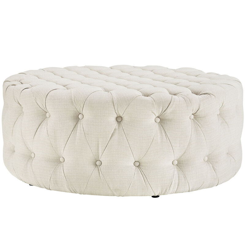 Amour Upholstered Fabric Ottoman Gray EEI-2225-LGR