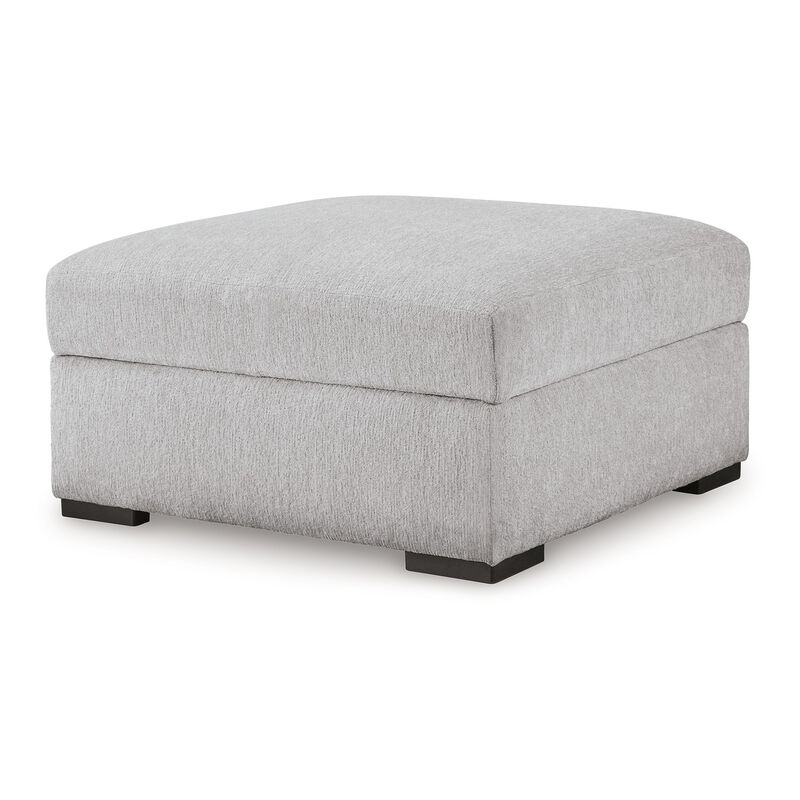 Gaby Low Profile Ottoman with Storage, Locking Wheels, Gray 37 Inch - Benzara
