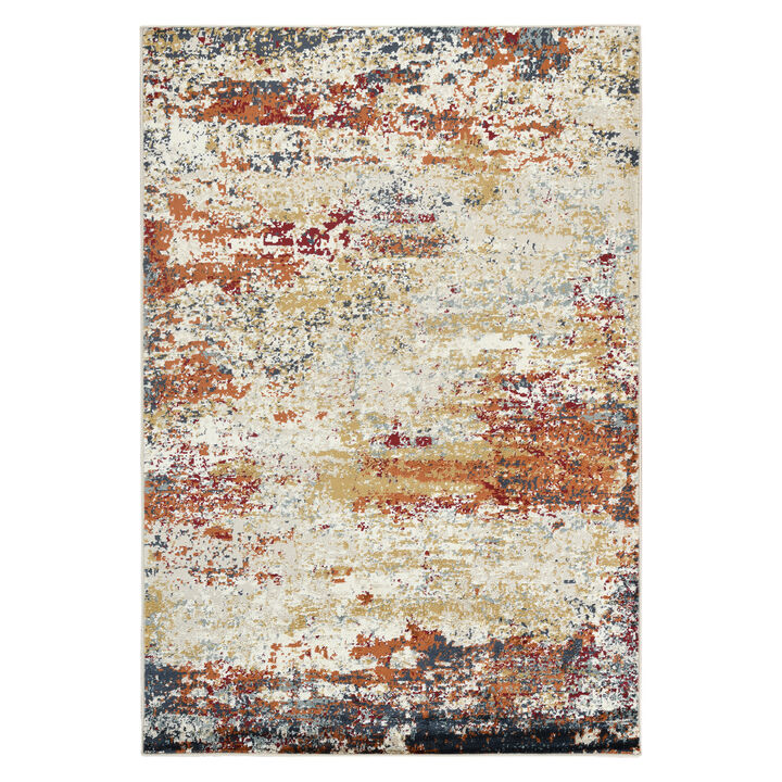 Allure Bastia Orange Abstract Area Rug