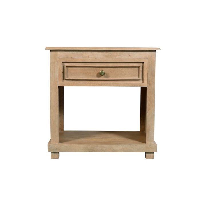 Coastal Jenna 1-Drawer Solid Wood Nightstand in Seadrift