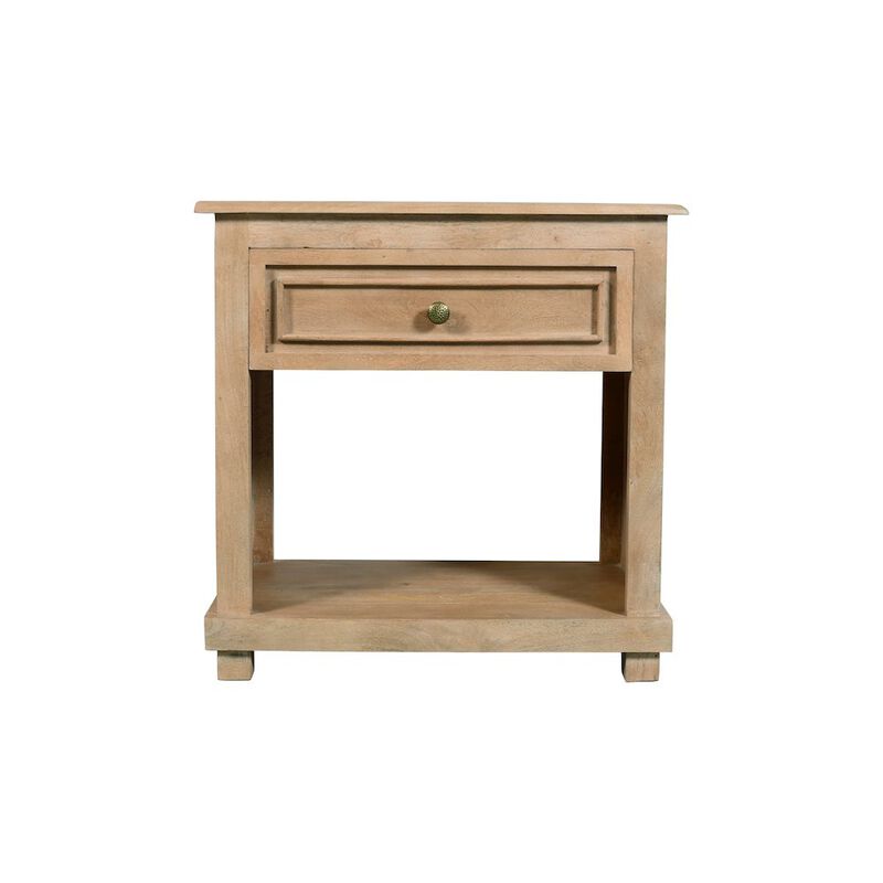 Coastal Jenna 1-Drawer Solid Wood Nightstand in Seadrift