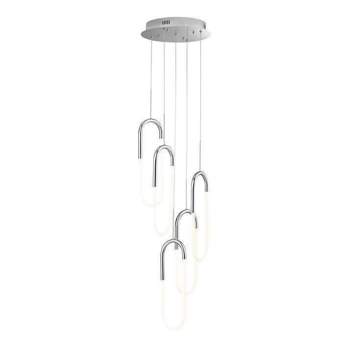 Five Clips Chandelier Chrome Silicone Integrated LED Dimmable