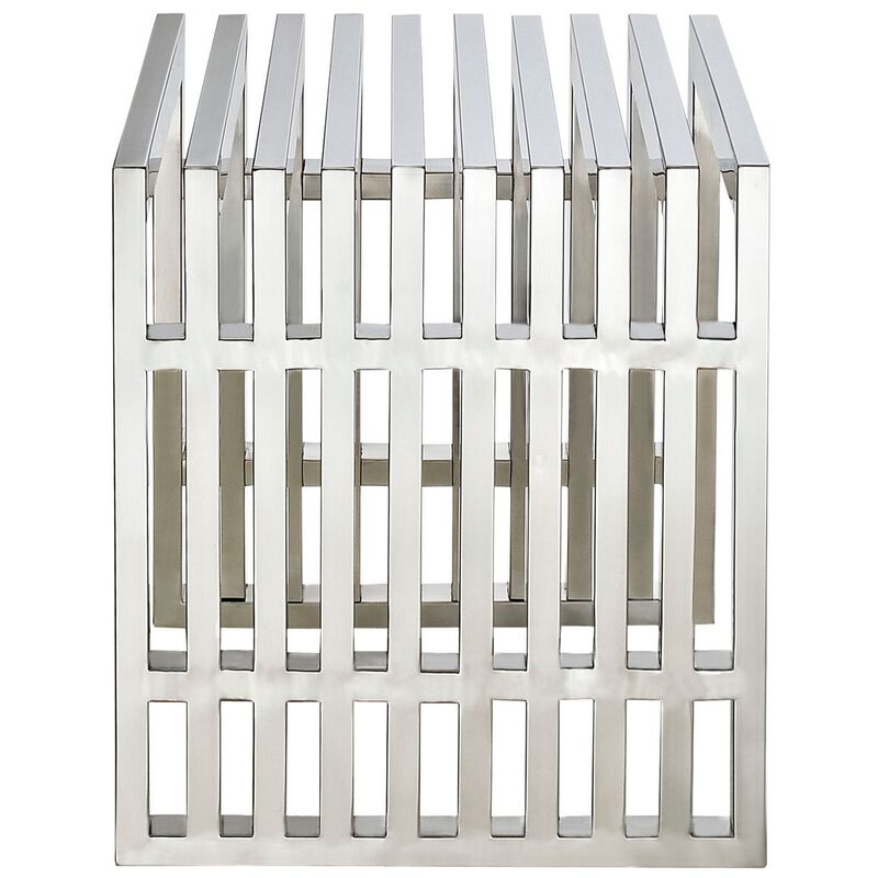 Gridiron Small Stainless Steel Bench-Benzara