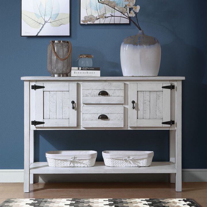 Retro Style Solid Wood Sideboard with Drawers & Cabinets
