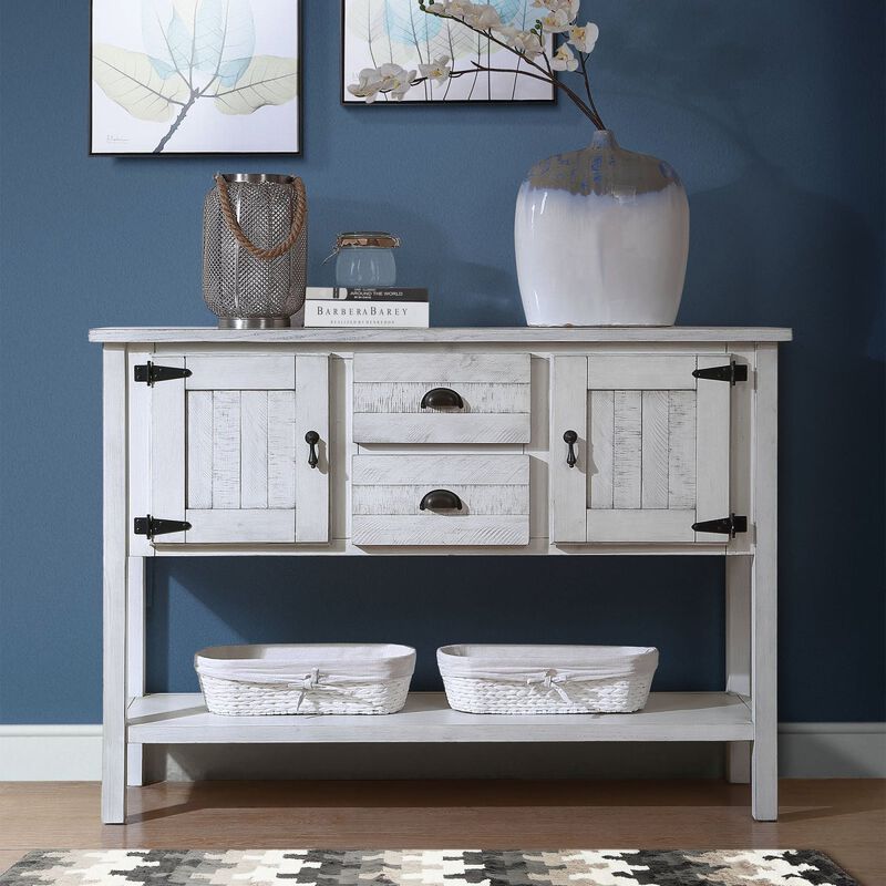 Retro Style Solid Wood Sideboard with Drawers & Cabinets