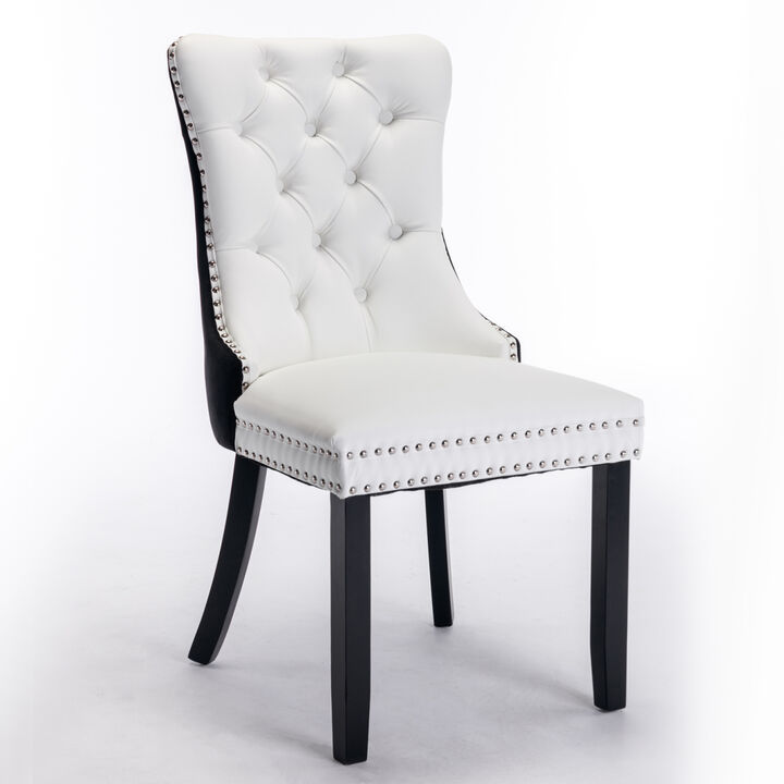 Contemporary PU & Velvet Dining Chair Set