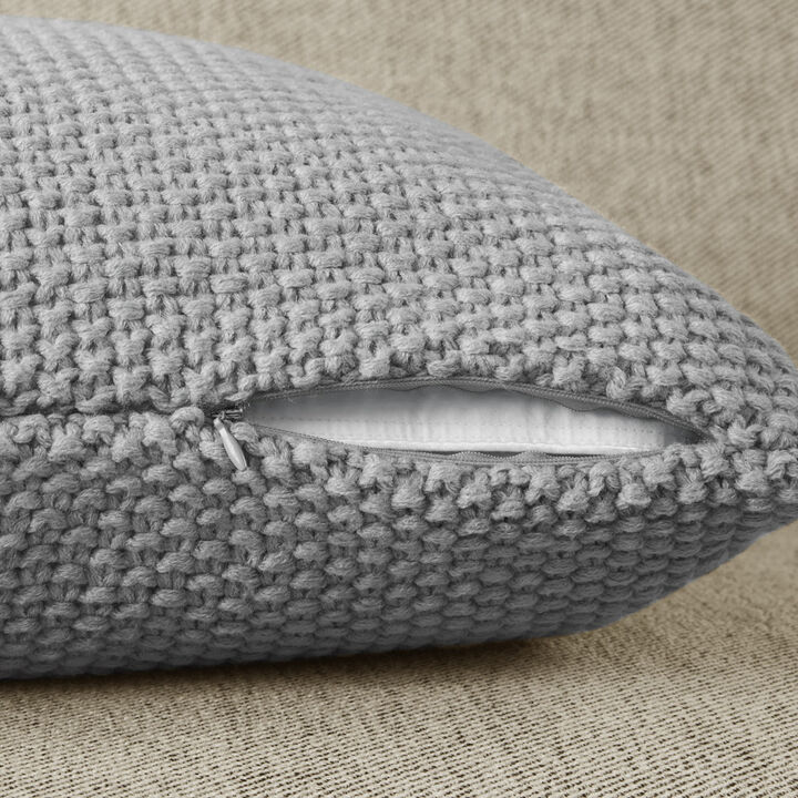 Gracie Mills Lessie Solid Acrylic Knit Euro Pillow Cover