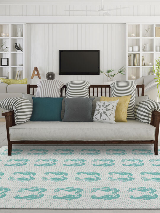 Seabreeze SZ15 Teal 10' x 14' Rug