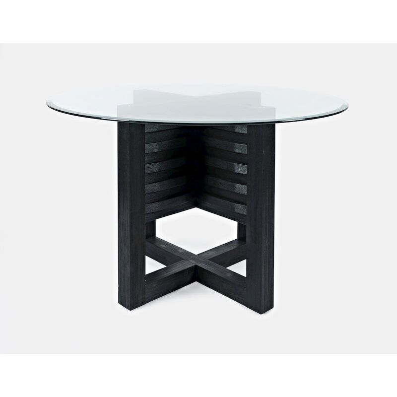 Jofran Altamonte Contemporary 48 Round Dining Table with Glass Top