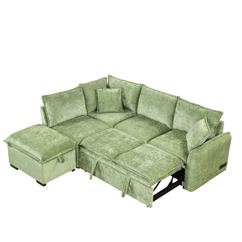 Merax L-shape Convertible Sofa Bed Sectional Sofa