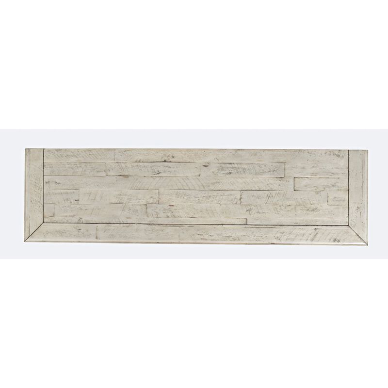 Rustic Shores 54" Coastal Distressed Acacia Four-Door Credenza Cabinet
