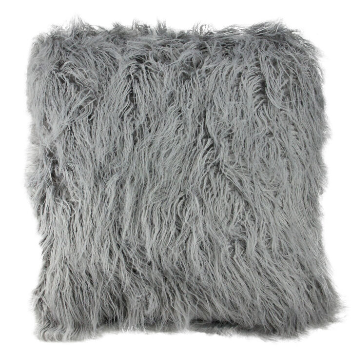 18" Cloud Gray Contemporary Square Throw Pillow