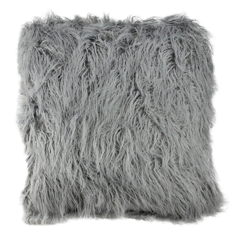 18" Cloud Gray Contemporary Square Throw Pillow