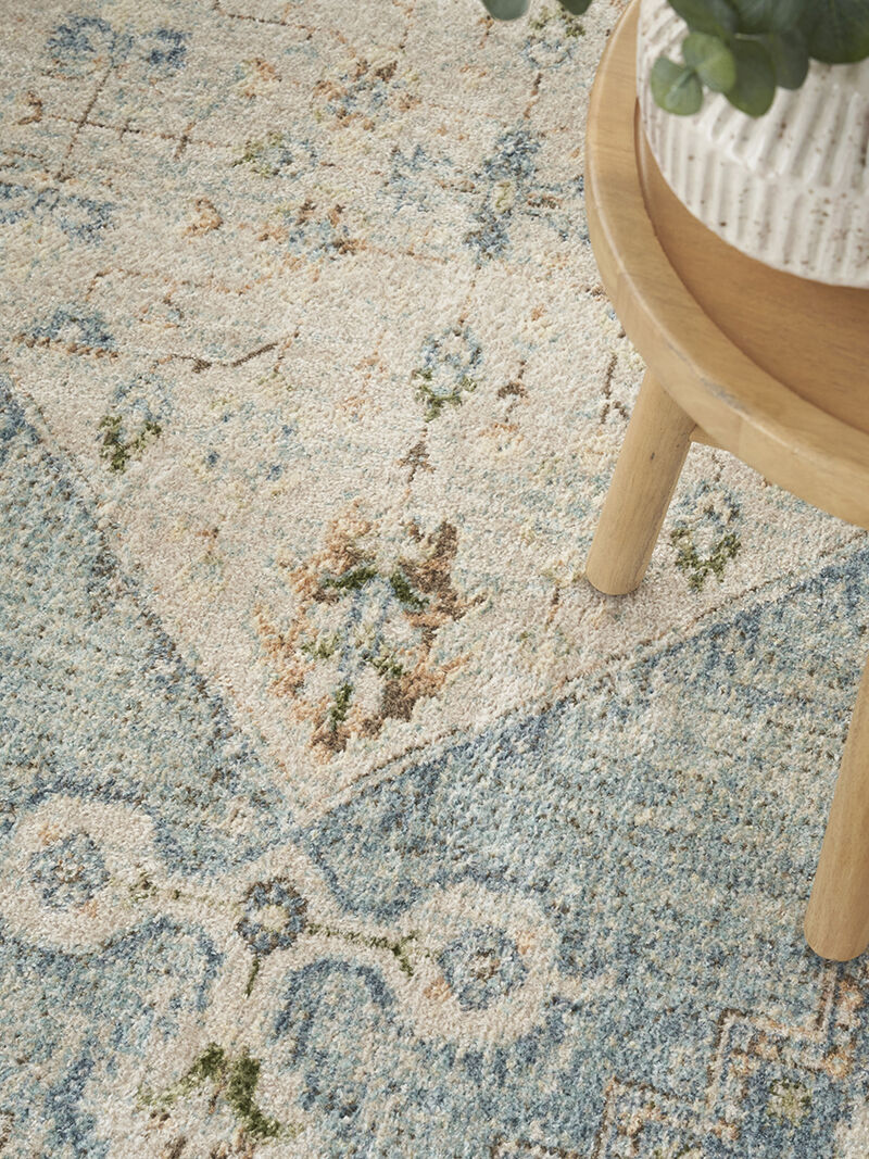Astra Machine Washable ASW11 Silver/Blue 9' x 12' Rug
