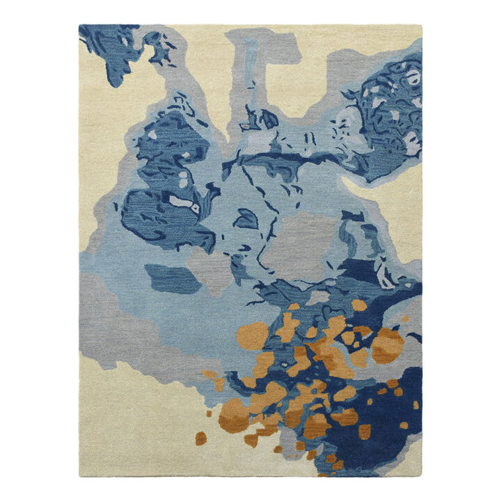 RUGSOTIC CARPETS HAND TUFTED WOOL ECO-FRIENDLY AREA RUGS  - 5'x8', Rectangle Shape, Multicolor, Abstract Modern Design, High Pile Thick Handmade Area Rugs for Living Room, Bed Room (K00S18)