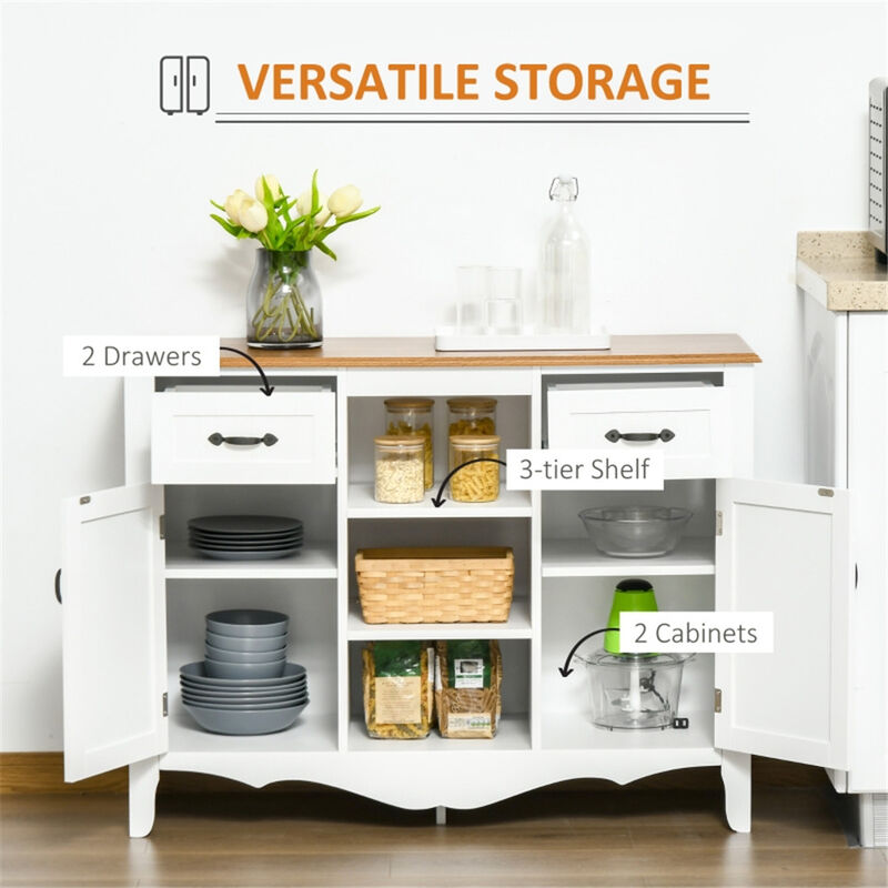 Kitchen Sideboard Storage Cabinet with Shelves for Coffee Bar