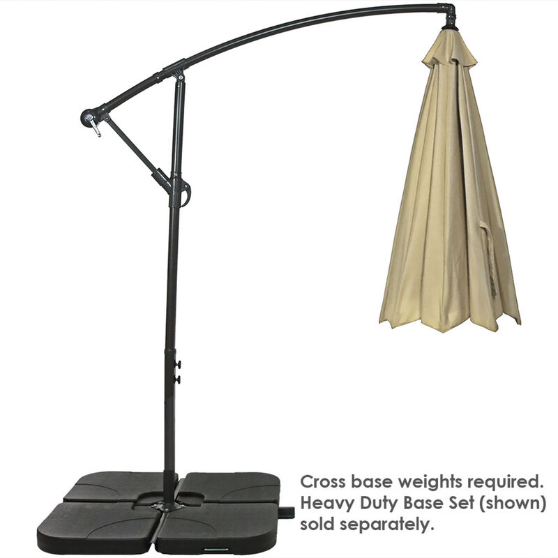 Sunnydaze 10 ft Cantilever Offset Steel Patio Umbrella with Crank