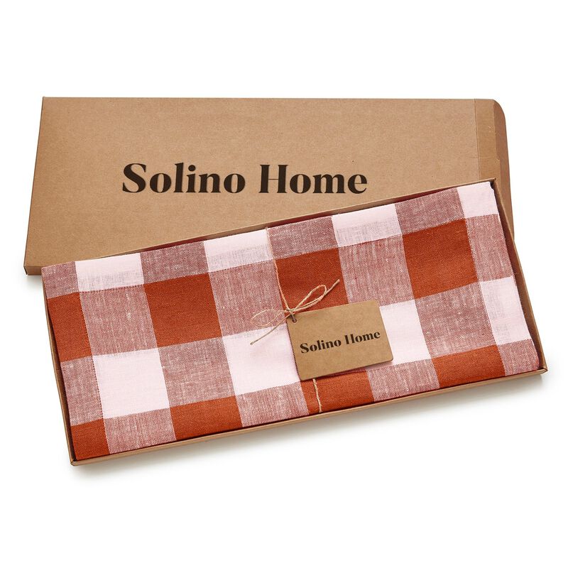 Solino Home 100% Pure Linen Table Runner | Buffalo Check