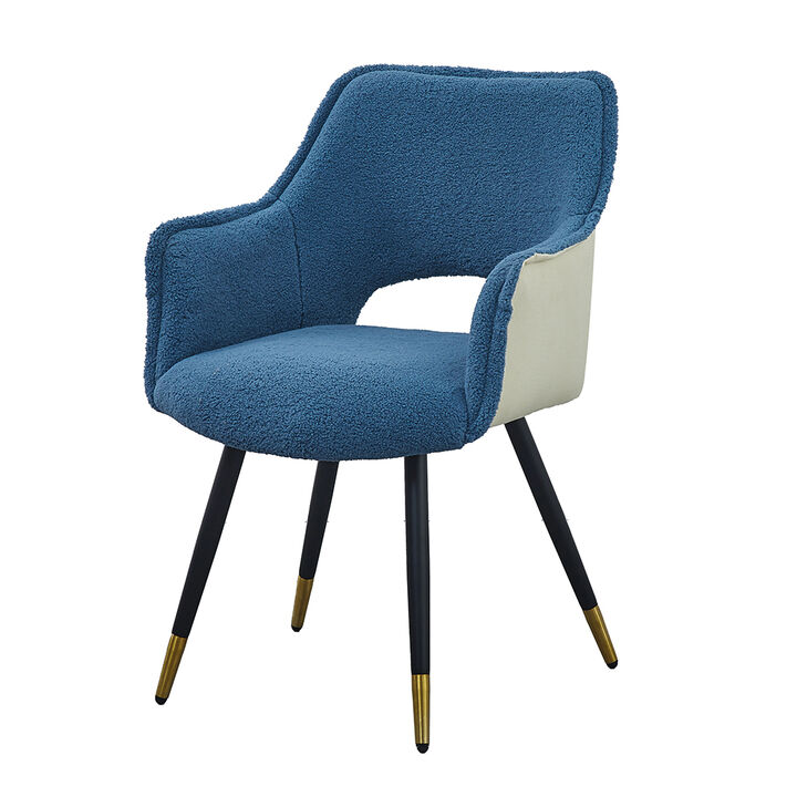 Set Of 2 Blue Fabric Side Chair, Living Room Bedroom Kitchen Vanity Accent Chair, 23" X 23" X 34"