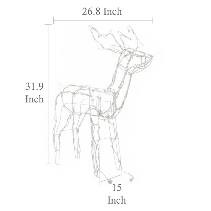 Meyi 3pc Outdoor Reindeer Family Christmas Decor, 229 Cool White LED - Benzara