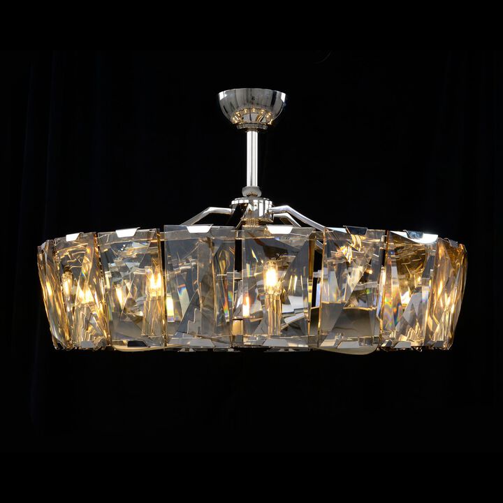 Ten-Light Chandelier with Fan