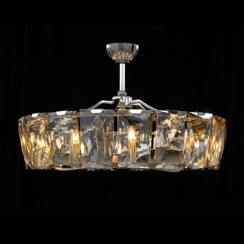 Ten-Light Chandelier with Fan