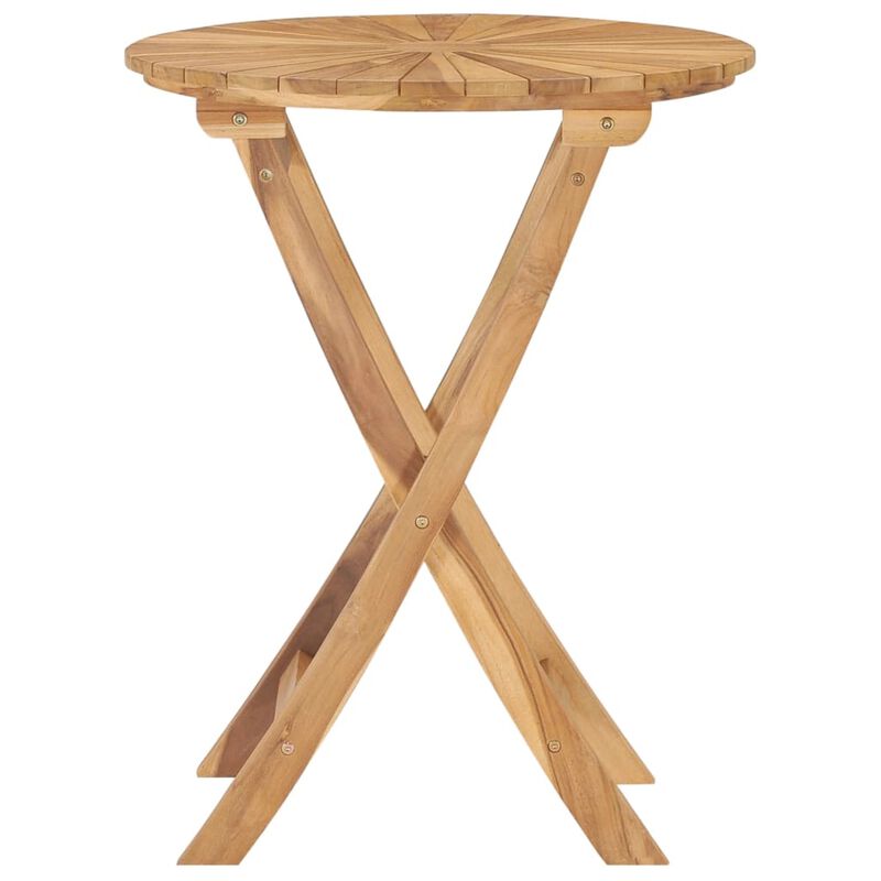 vidaXL Folding Garden Table  23.6" Solid Teak Wood