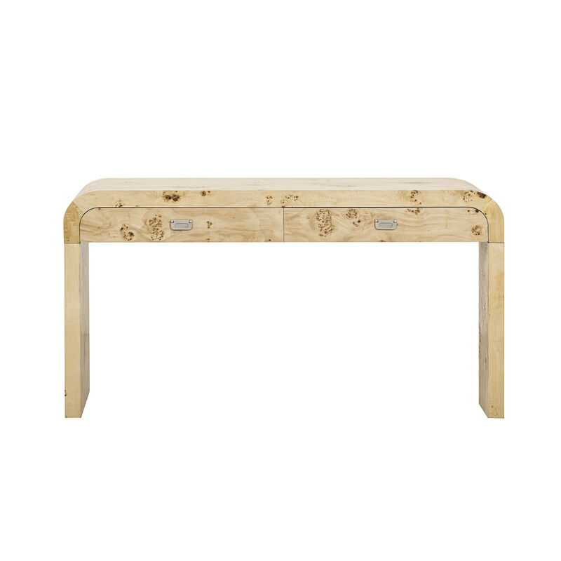 Merax Modern Burl Wood Veneer Entryway Console Table