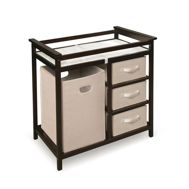 Baby Changing Table with Hamper and 3 Baskets Convenient Storage Solution for Nursery