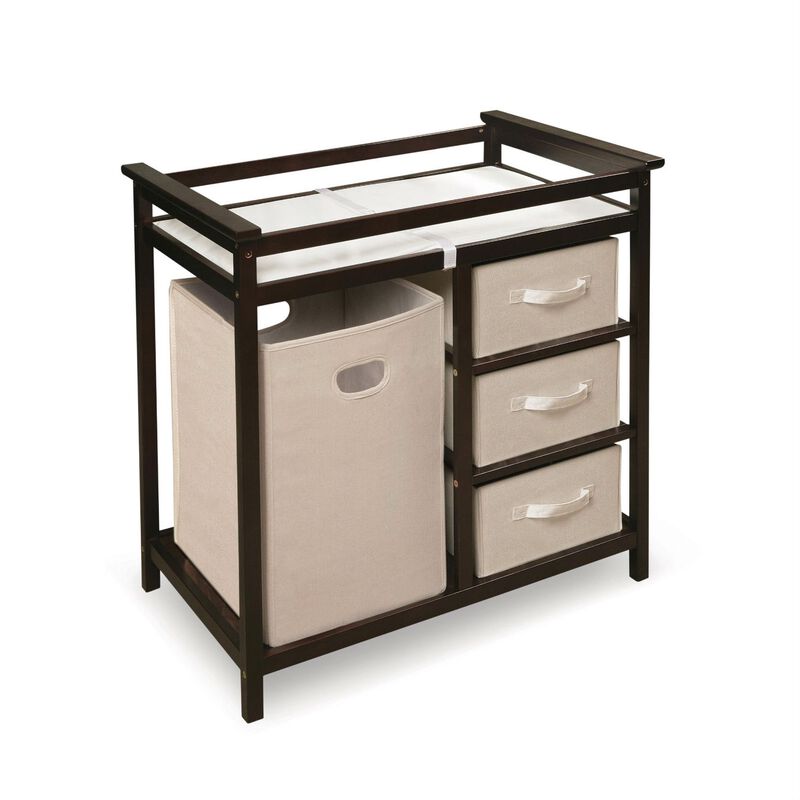 Baby Changing Table with Hamper and 3 Baskets Convenient Storage Solution for Nursery