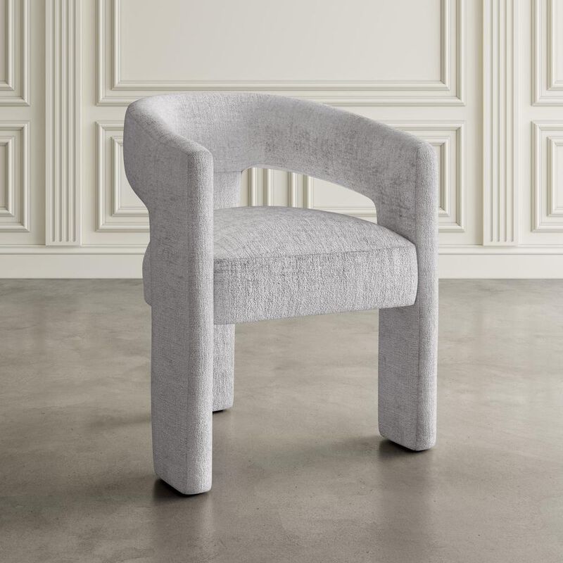 Jofran Modern Luxury Jacquard Fabric Upholstered Sculpture Armchair