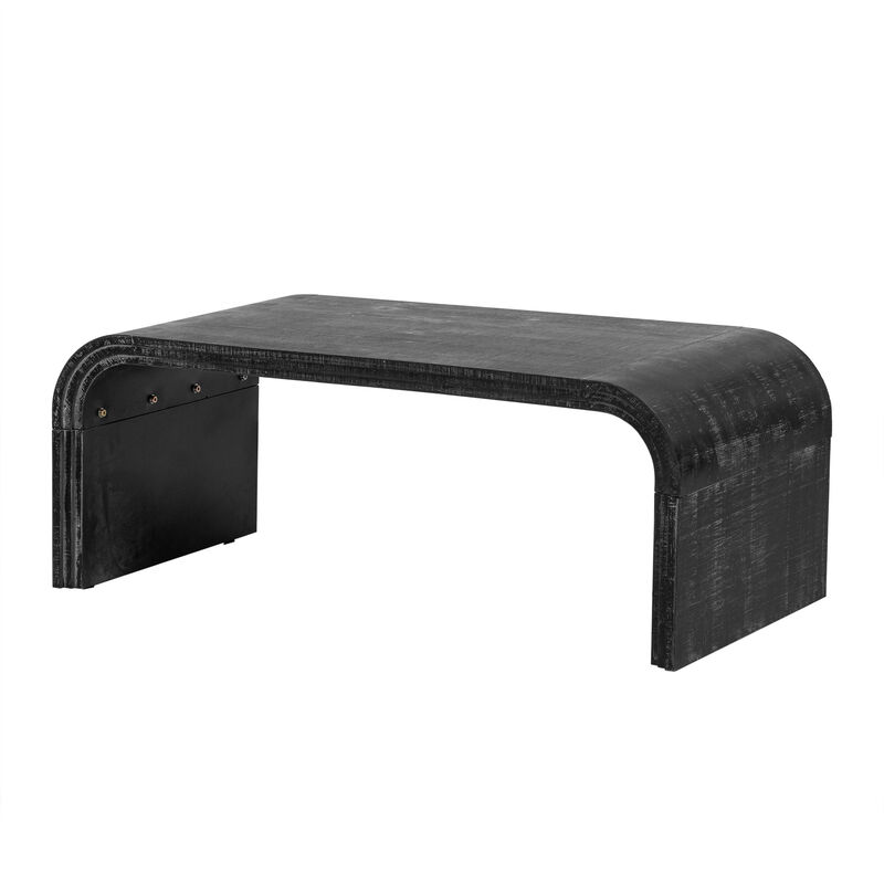 Merax Minimalist Coffee Table with Curved Edge
