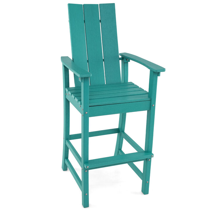 Adirondack Outdoor Bar Stool with Ergonomic Backrest – Comfortable Patio Seating