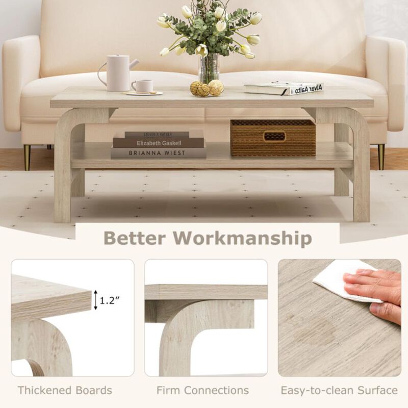 Hivvago 47 Inches Accent Rectangular Coffee Table for Living Room