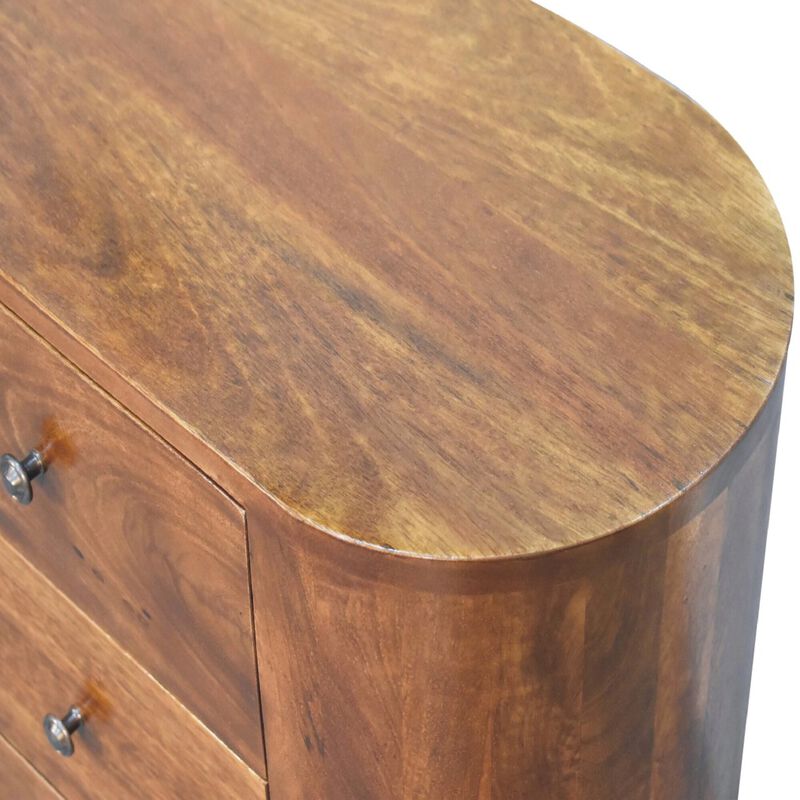 Mini Chestnut  3 Drawer Solid Wood Cabinet